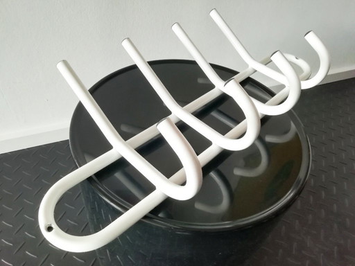Vintage white wall coat rack 1980s