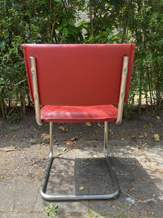 Image 1 of 4x sedie a sbalzo reed skai anni '70 (retro)