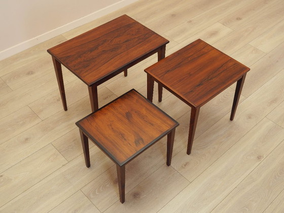 Image 1 of Set of three rosewood coffee tables, Danish design, 1960s, made in Denmark