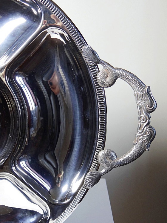 Image 1 of Large Jean Couzon hors d'oeuvre tray in 18/10 stainless steel, 5 compartments