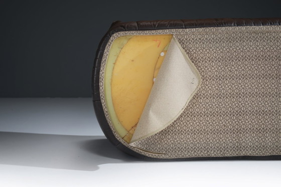 Image 1 of Zeldzame bruine leren Aralia loungebank van Michel Ducaroy voor Ligne Roset Frankrijk