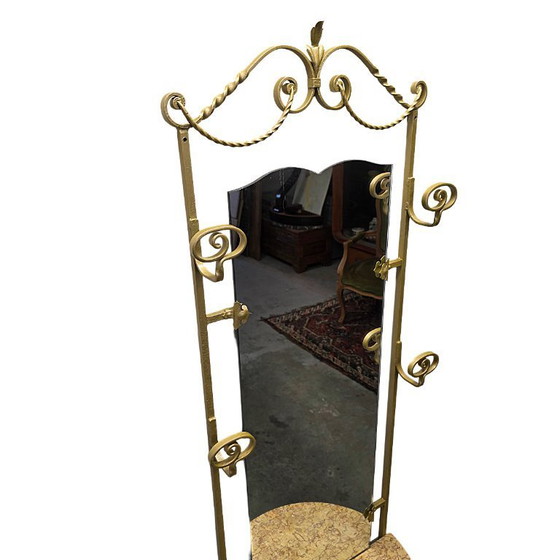 Image 1 of Console murale française vintage avec miroir, milieu du XXe siècle