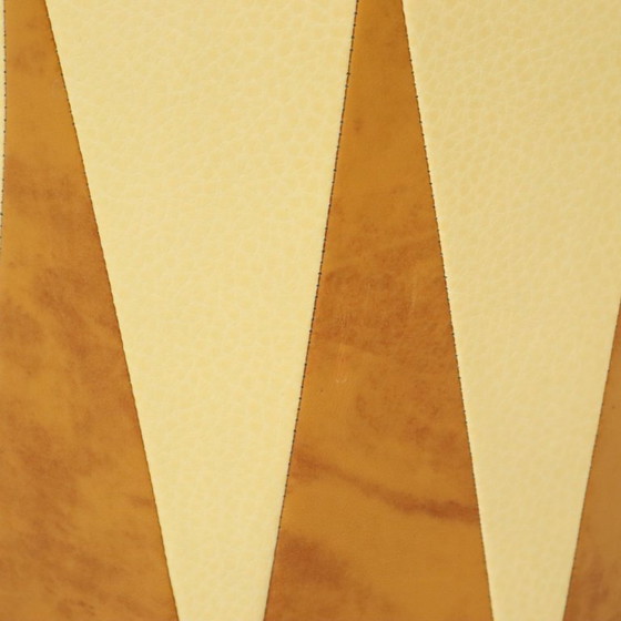 Image 1 of Pouf vintage marrone beige Skai