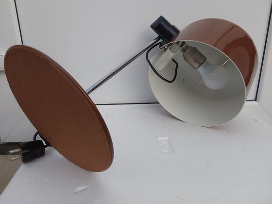 Image 1 of Coupe Joe Colombo 1ère édition lampe à poser marron chocolat O-Luce