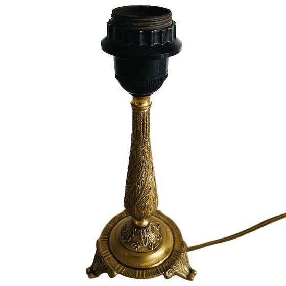 Image 1 of Antique Art Nouveau brass lamp base acanthus 1910s