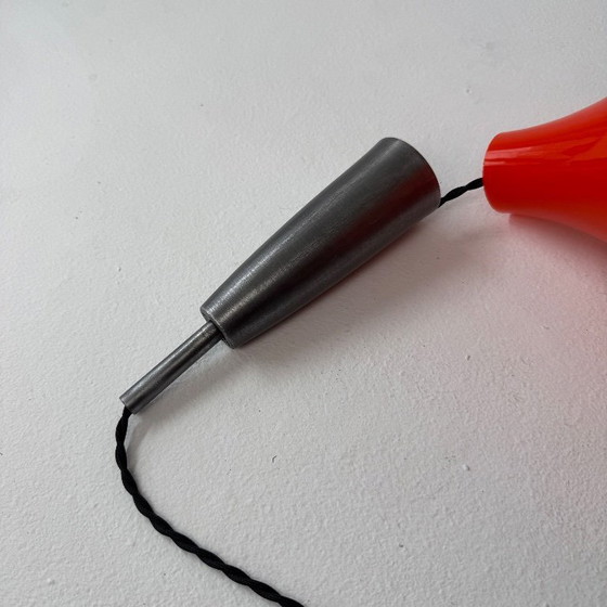 Image 1 of Lampada a sospensione vintage anni '70 con goccia arancione