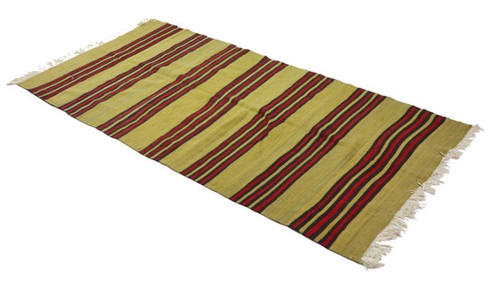 Tappeto turco vintage Yoruk Kilim 263x140 cm – Tessuto a mano in lana con motivo a righe, tessitura piatta (photo 5 of 10)