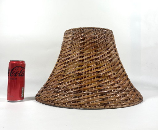 Large vintage rattan lampshade - IKEA "VITTE" - Catalog 2000 - Ø 44 cm