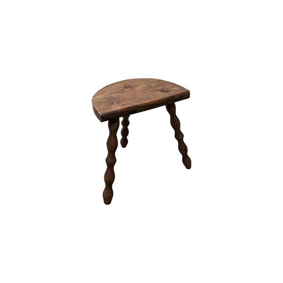 Vintage French farmer's tripod stool, 60s/70s – Wood (photo 3 of 5)