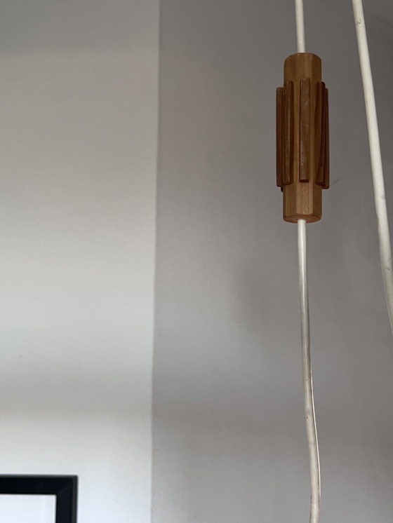 Image 1 of 2 lampade a sospensione vintage in pino scandinavo della metà del XX secolo