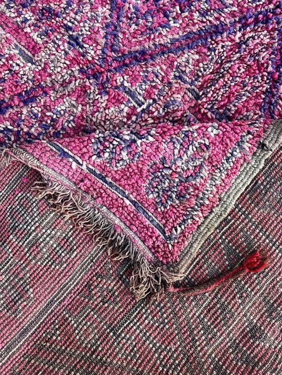 Image 1 of Vintage Marokkaans Boujad wollen tapijt 220x350 cm - Handgeweven Berber tapijt