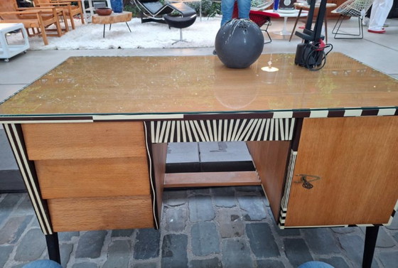 Image 1 of Beautiful vintage low oak desk