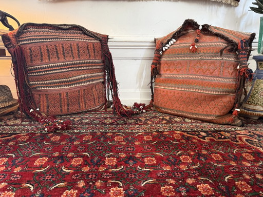 Authentiek Paar Baluch Nomadische Vloerkussens Ca. 1950–1970 – kussentjes, Wool