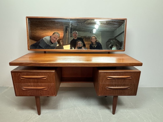 Image 1 of Mid-Century Teak G Plan Fresco Dressing Table with Cabinet and Wide 'Floating' Mirror, England, 1960s.