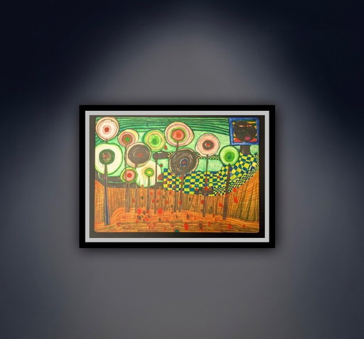 Friedensreich Hundertwasser: "Black Girl-Discovery in the Blue Mountains of the Kingdom of the Toros, 1976.