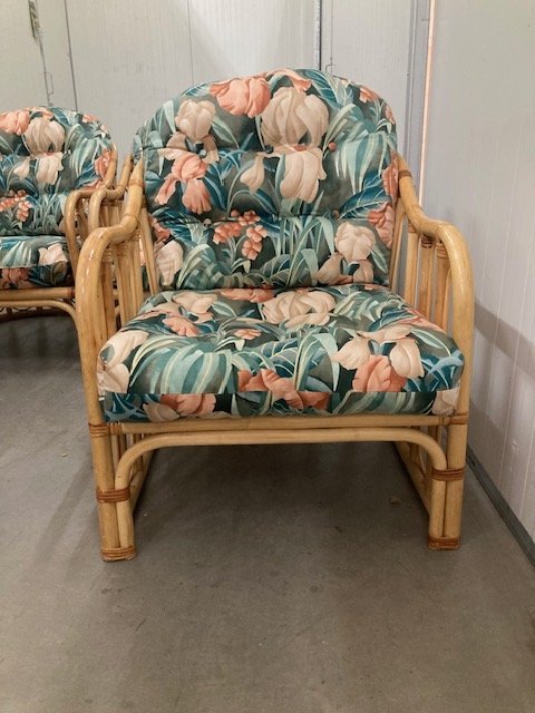 Image 1 of Rotan Bamboe loungeset, jaren 80