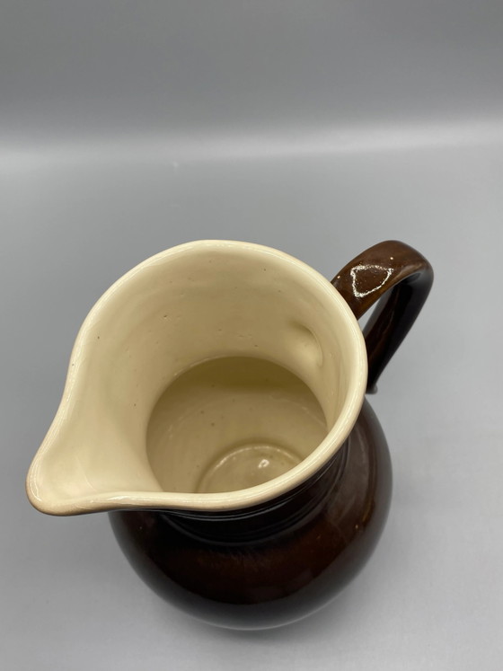 Large brown glazed stoneware pitcher - 20 cm – Crockery, Ceramic, Rustic (photo 4 of 7)