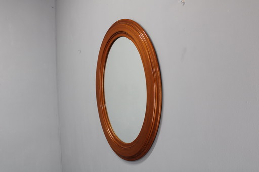 Miroir ovale en bois des années 1970, Italie
