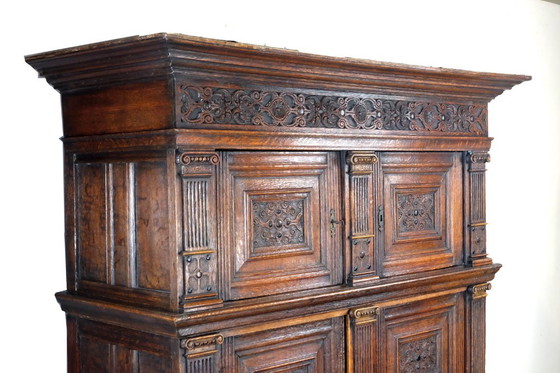 Image 1 of 17th century Dutch pilaster cabinet.