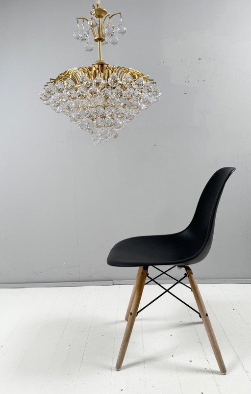 Lámpara de techo/araña con pantallas de cristal de Ernst Palme, Hollywood Regency, Alemania, década de 1960