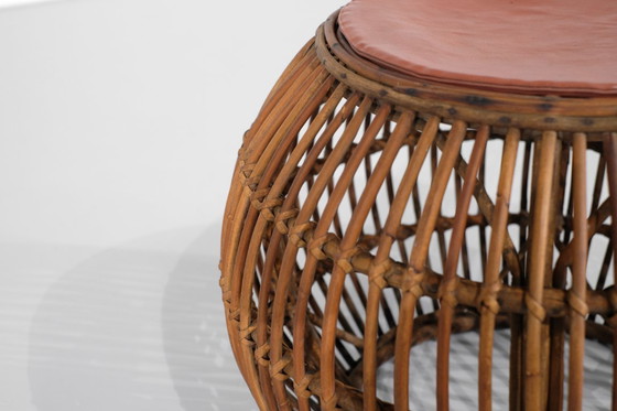 Image 1 of Sgabello vintage in rattan e vimini, Italia, anni '60.