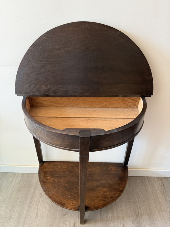 Halfronde Console Tafel Vintage – Wood (photo 3 of 7)