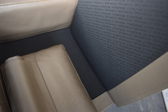 Image 1 of Ensemble canapé et repose-pieds Unique Flexform Lifesteel Pelle en cuir taupe marron