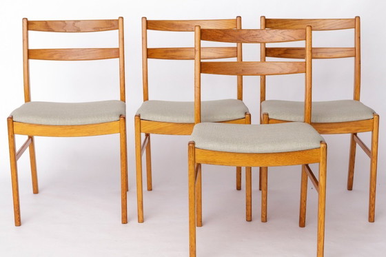 Image 1 of Set of 4 Vintage Oak Dining Chairs, 1960s Swedish Design by Alb Johansson & Söner, Hyssna