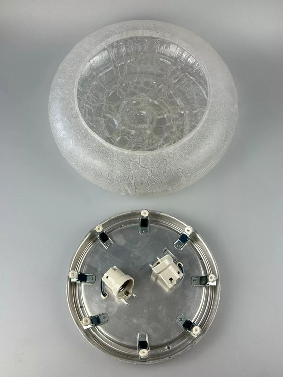 Image 1 of Lámpara de techo Plafoniere Ice Glass Doria Alemania, años 60 y 70, diseño de la era espacial