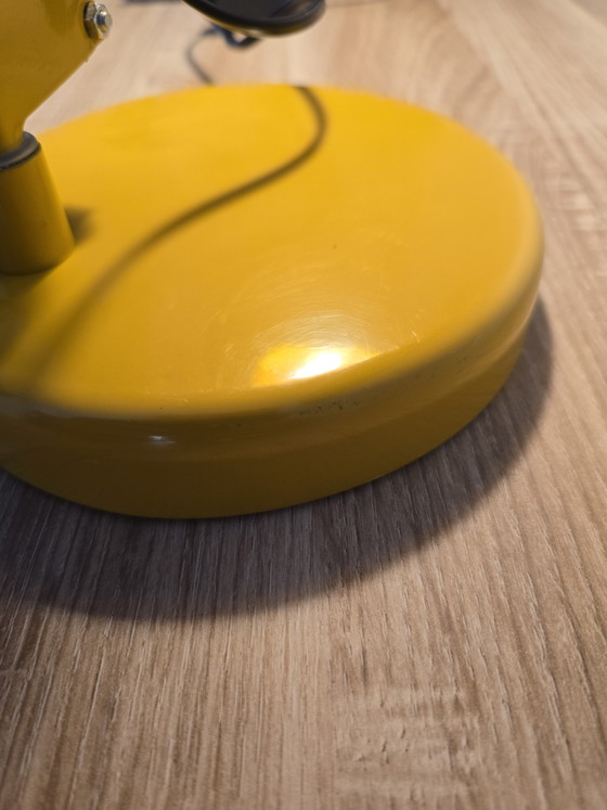 Image 1 of Authentic 1980s/90s Dutch Postmodern Mustard Yellow Architect’s Desk Lamp by Kenwell B.V. – Minimalist Industrial Icon