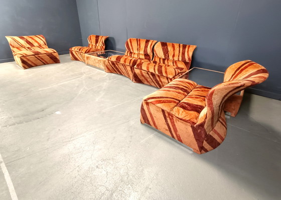 Image 1 of Ensemble de canapés modulaires Vela Bassa par Giovanni Offredi pour Saporiti, ensemble de 7 - années 1970
