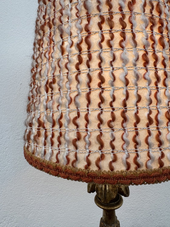 Image 1 of 1960s gilded wooden candlestick lamp