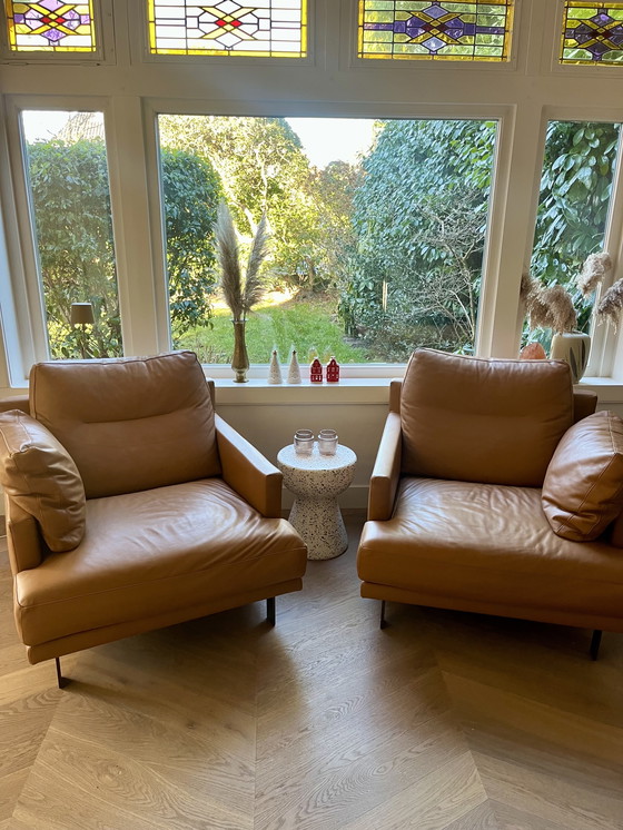 Image 1 of Linteloo fauteuil George Leer 2x