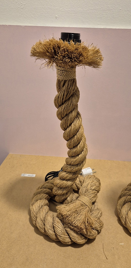 Lampe à cordes, œuvre dans le style d'Audoux & Minet, vers 1970-1980