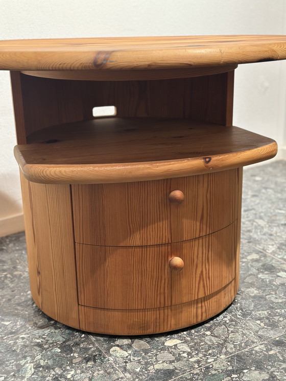 Image 1 of Vintage Pine Brutalist Side Table TV Furniture