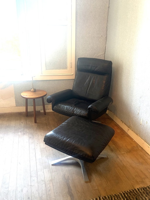 Fauteuil lounge De Sede DS31 + repose-pieds