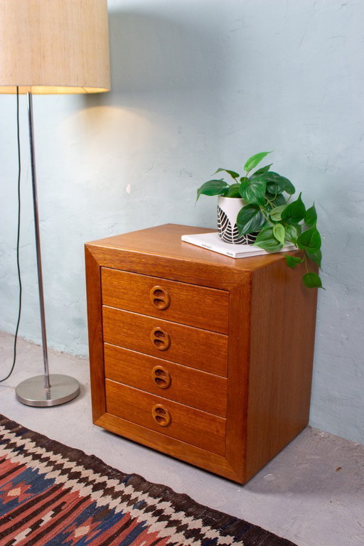 Teakhouten nachtkastje, console, ladekast, Deens, midden 20e eeuw