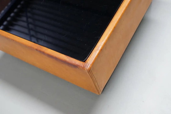 Image 1 of Tavolino da caffè/bar vintage in pelle color cognac di De Sede, anni '60/'70