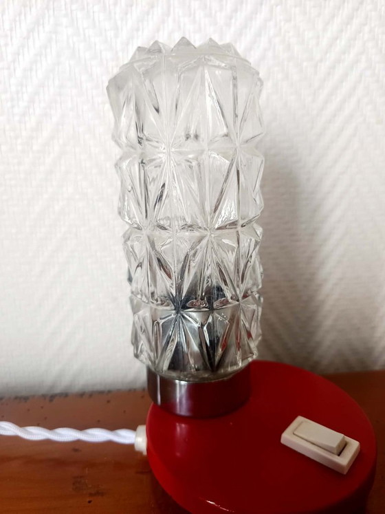 Image 1 of Lampada da notte in vetro in stile Space Age, anni '70