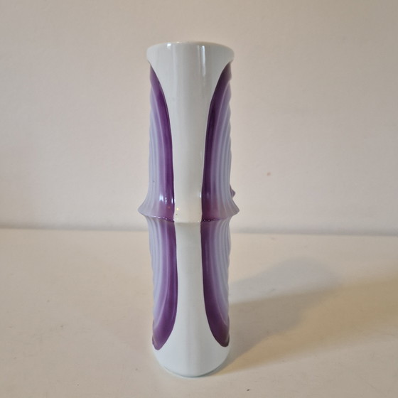 Image 1 of Vase vintage KPM des années 1970, Royal Porzellin Bavaria, vase œil violet
