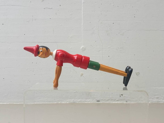 Image 1 of Pinocchio wooden figure, 1950s