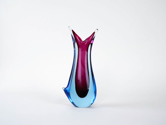 Image 1 of Vase en verre de Murano, design italien, années 1960, fabriqué en Italie
