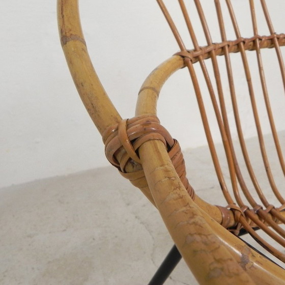 Image 1 of Juego de 2 sillas infantiles de ratán y bambú Rohe Noordwolde, años 50