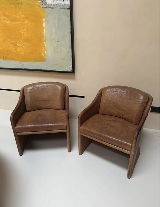 Coppia di sedie classiche in pelle Minotti