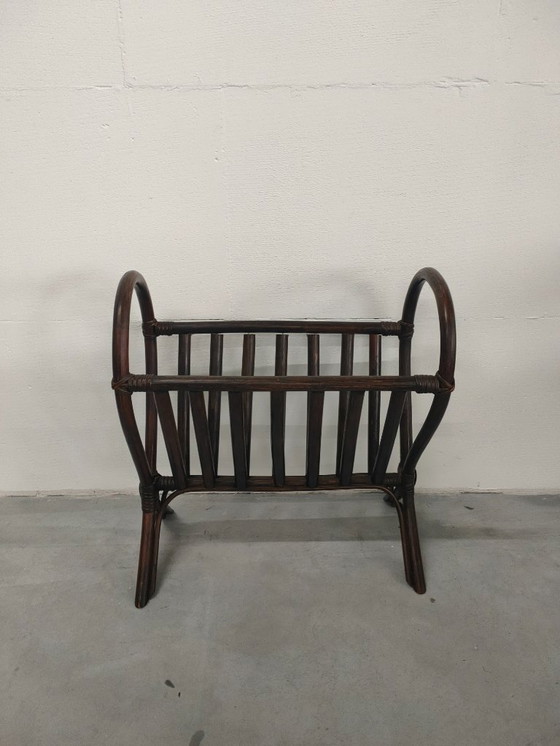 Image 1 of Vintage rattan magazine holder/reader
