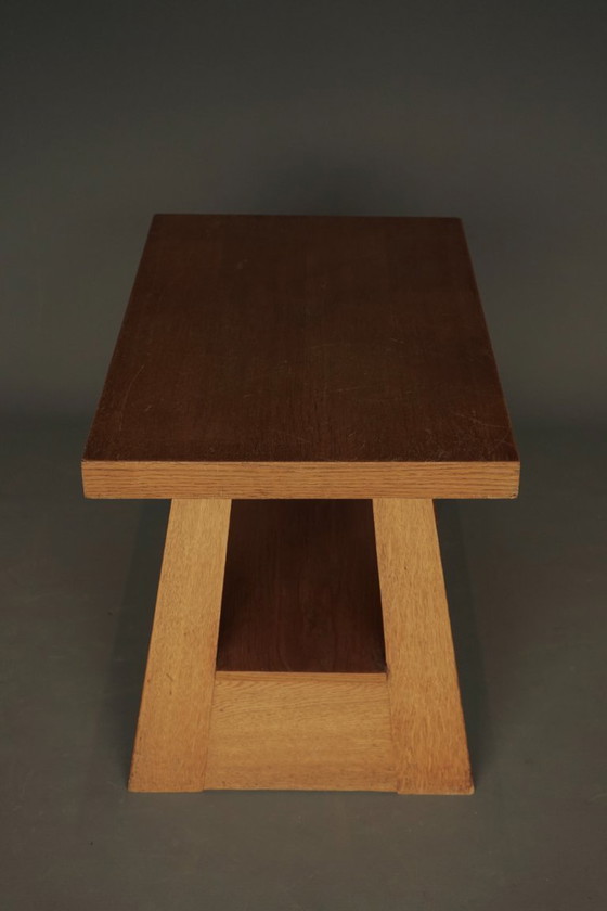 Image 1 of Nederlandse eikenhouten bijzettafel, jaren 1950