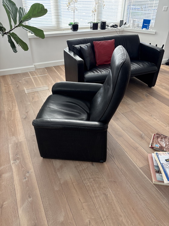 Image 1 of Zwart leren Relax  fauteuil leolux?