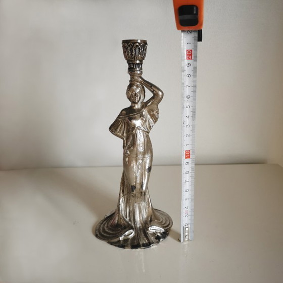 Image 1 of ANTIGUO CANDELABRO PLATEADO MODERNISTA
