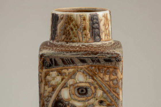 Image 1 of Royal Copenhagen. Small earthenware vase with ethnic decoration. Circa 1970