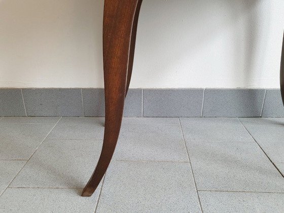 Image 1 of Vintage Art Deco Coffee Table/Side Table in Walnut, Oak & Glass with Mirror, 193040